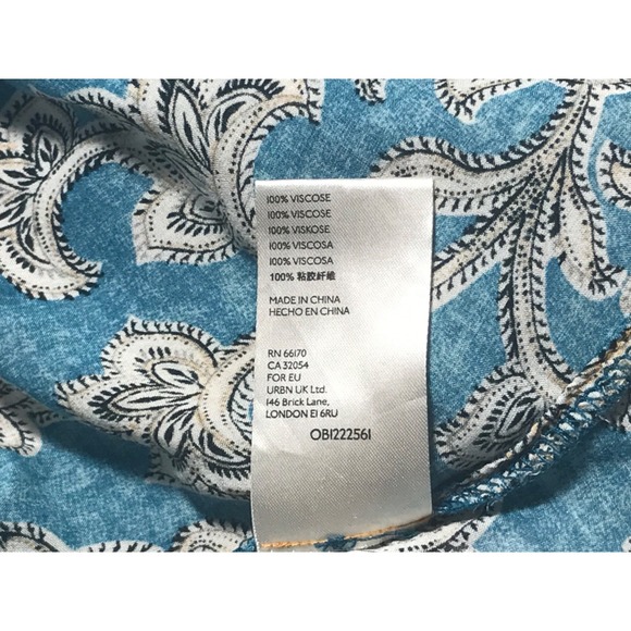 Anthropologie Pilcro Leilani Button Down Tunic Top XS Teal Paisley - Picture 15 of 15